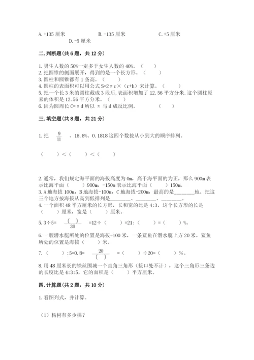 忻州市定襄县六年级下册数学期末测试卷汇编.docx