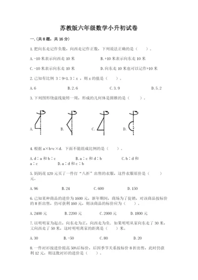 苏教版六年级数学小升初试卷（真题汇编）.docx