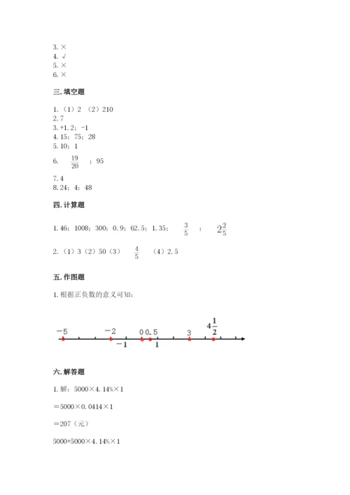 嵩明县六年级下册数学期末测试卷及1套完整答案.docx