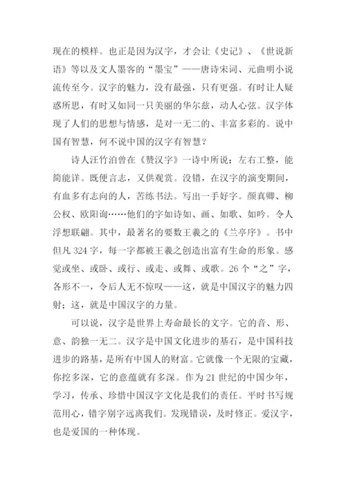 我爱汉字演讲稿.docx