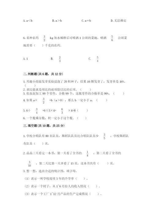 2022六年级上册数学期末测试卷（b卷）word版.docx