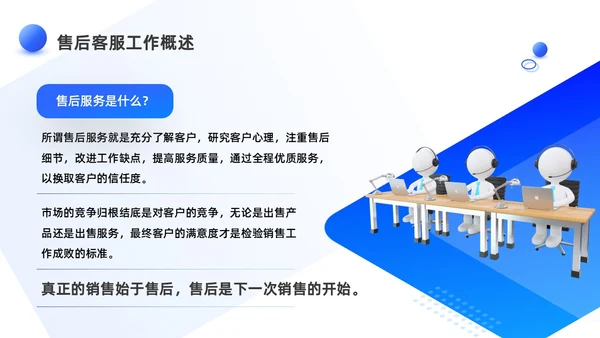 蓝色3D客服话术培训PPT客服培训