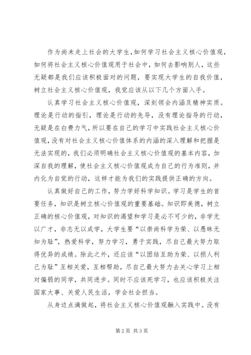 社会主义核心价值观感悟.docx