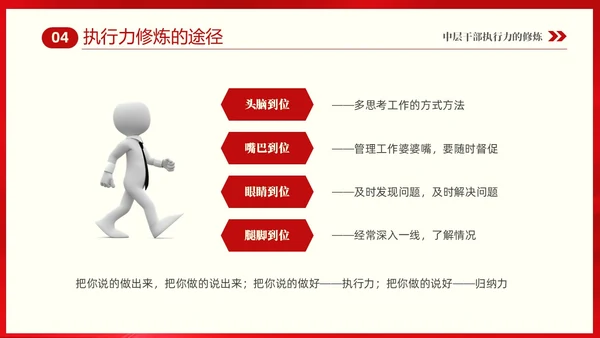红色大气中层干部培训之执行力培训课件PPT