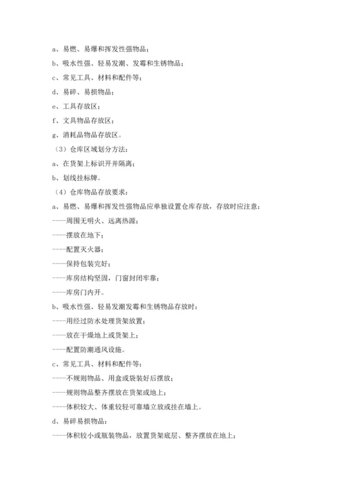 商场物业仓库管理标准规章核心制度.docx