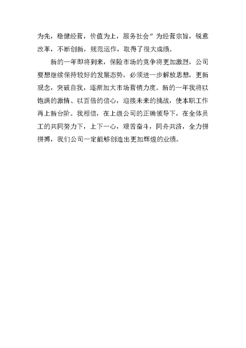 XX年保险业务员个人年底工作总结