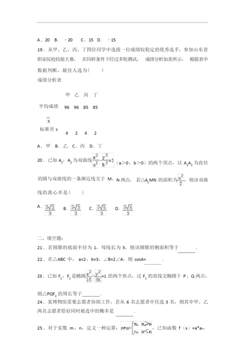 2019年山东省春季高考数学试卷3.docx