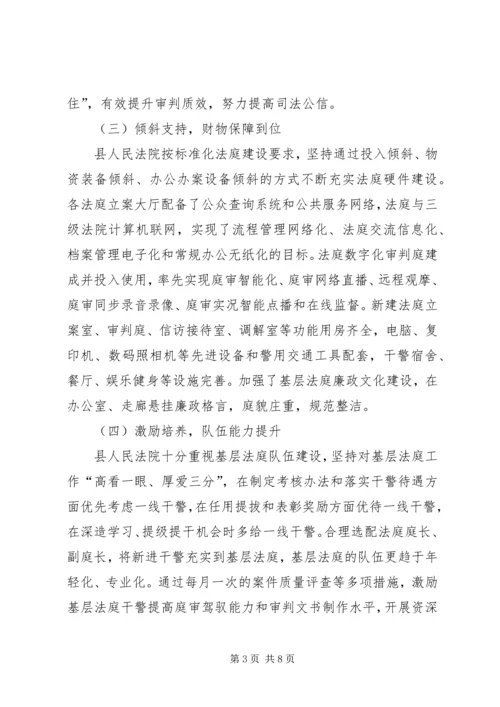 人民法院基层法庭建设情况研报告.docx