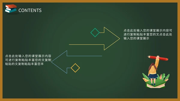 绿色黑板卡通教师课件PPT模板