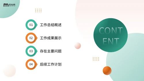 简约渐变圆球形状年终工作总结述职报告PPT