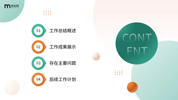 简约渐变圆球形状年终工作总结述职报告PPT