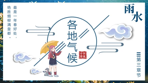 二十四节气PPT模板雨水