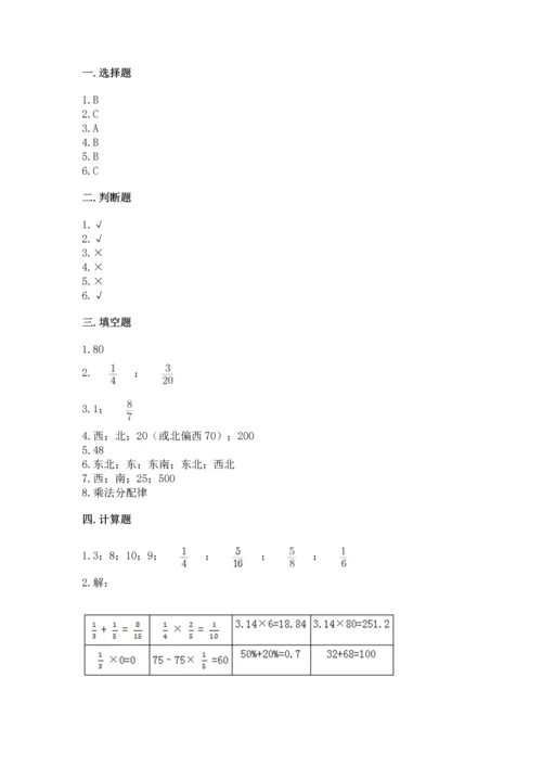 人教版六年级上册数学期中测试卷含答案【新】.docx