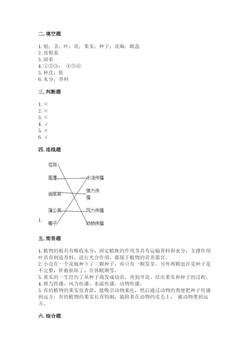 科学四年级下册第一单元植物的生长变化测试卷精品【考点梳理】.docx