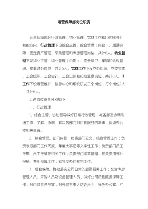 运营保障部岗位职责说明.docx