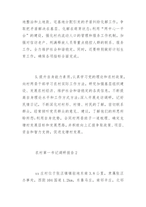 农村第一书记调研报告.docx