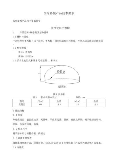 一次性使用手术帽技术要求.docx