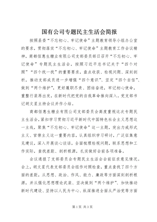 国有公司专题民主生活会简报.docx