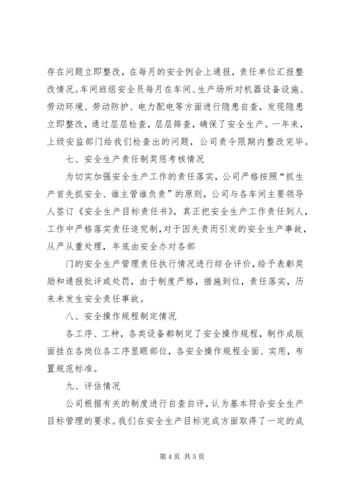 安全生产目标完成效果评估报告 (5).docx