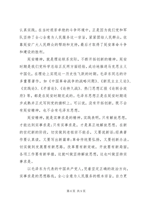 党员学习延安精神思想总结范文.docx