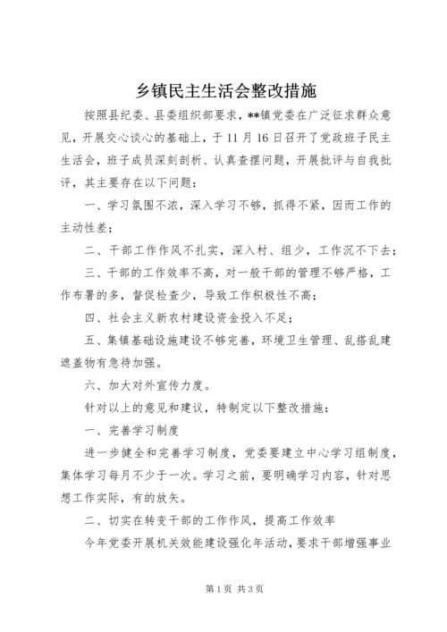 乡镇民主生活会整改措施.docx