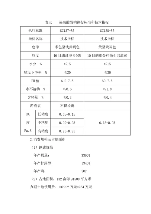 新建年产3000吨褐藻胶工厂可研报告