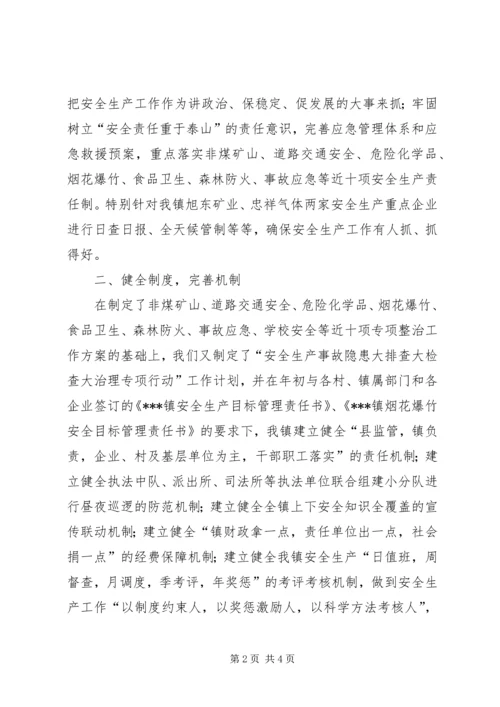 乡镇负责人在安全生产工作表态讲话.docx