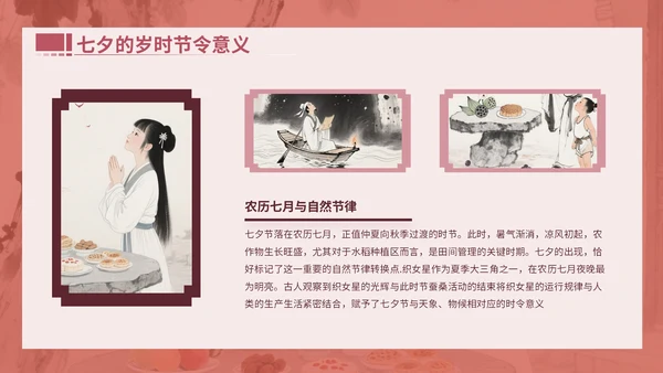 粉色中国风文献与民俗中的七夕PPT模版