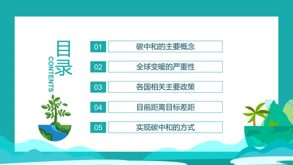 碳中和概念全球变暖环保PPT模板