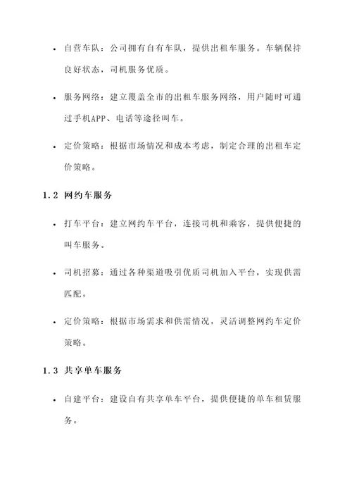 同城出行业务运营方案