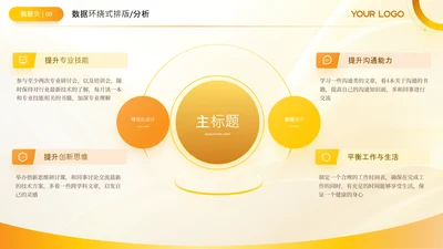 黄色商务风环绕数据分析关系页