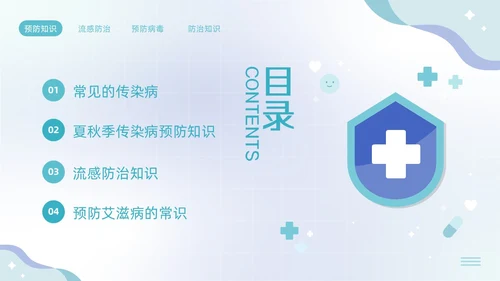 蓝色简约公共卫生健康知识宣传PPT模板宣传PPT动态PPT