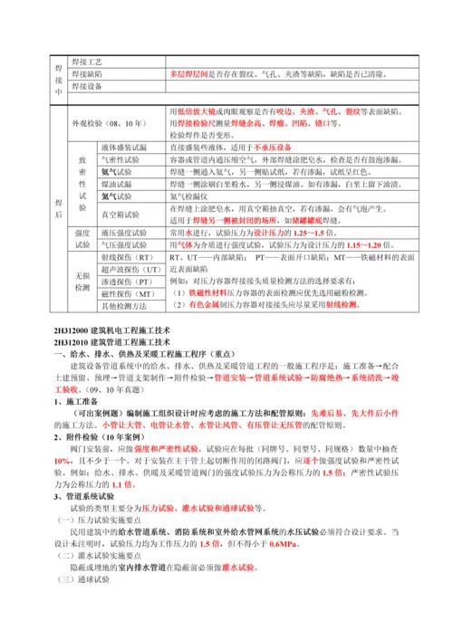 二级建造师机电实务复习重点.docx