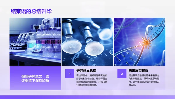 紫色简约风医学论文毕业答辩PPT模板