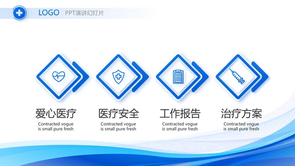 蓝色医学医疗案件汇报动态PPT模板