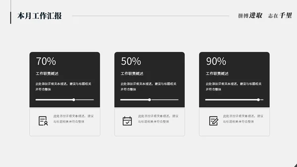 极简简约黑白创意月度工作总结工作汇报述职报告ppt模板