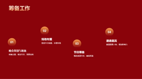 红色简约新春元旦晚会PPT模板