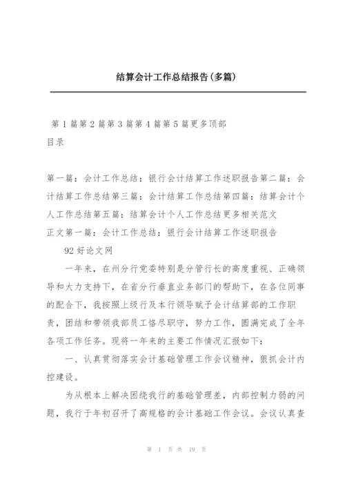 结算会计工作总结报告(多篇).docx