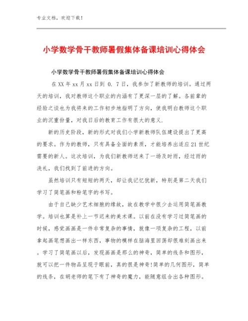 2024小学数学骨干教师暑假集体备课培训心得体会范文11篇文档选编.docx