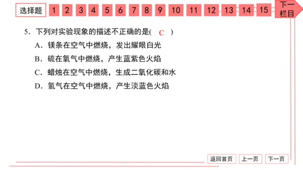 人教版化学九年级上册期中检测卷 习题课件（32张PPT）