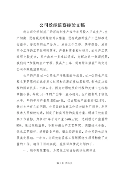 公司效能监察经验文稿.docx