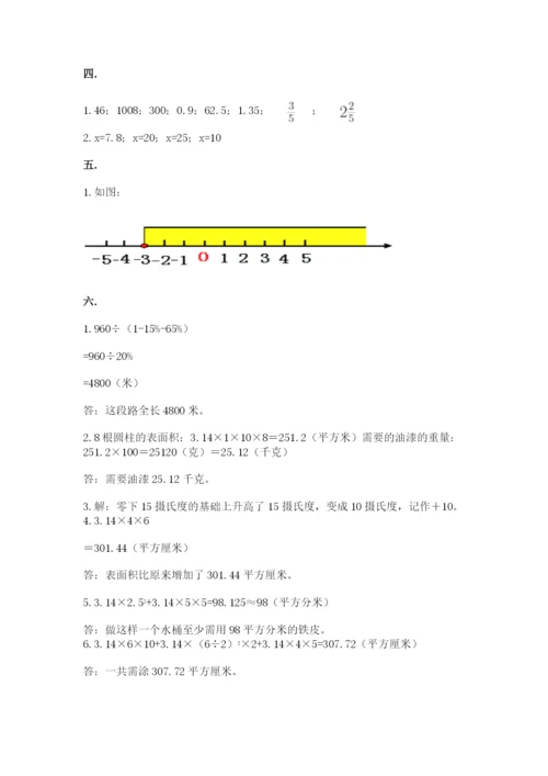 小学六年级数学期末自测题带答案（b卷）.docx