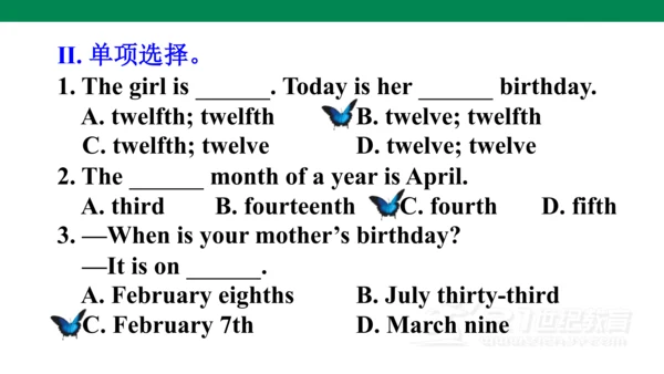 U8 Section B(1a-1d)课件+内嵌音频（新目标七年级上册 Unit 8 When is