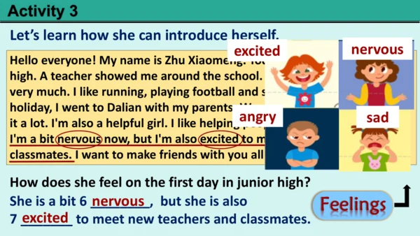 Starter Welcome to junior high!-Introduce yourself