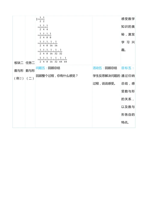 （大单元整体教学）第八单元　  数学广角——数与形 单元分析（表格式）教学设计 人教版 六年级上册数