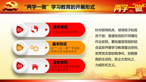 开展落实两学一做学习教育PPT模板