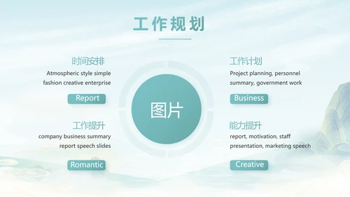 蓝色中国风春天春旅游电子相册PPT