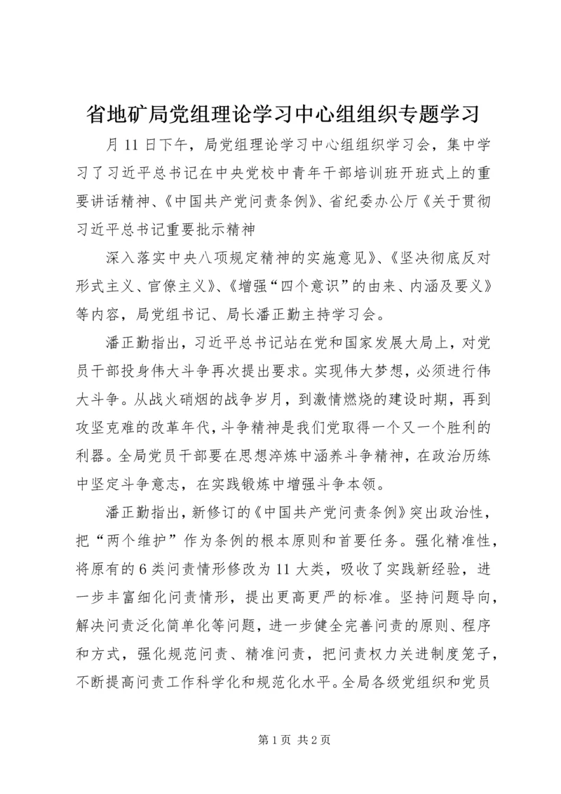 省地矿局党组理论学习中心组组织专题学习.docx