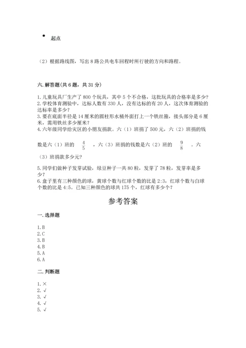 人教版六年级上册数学期末测试卷及答案【考点梳理】.docx