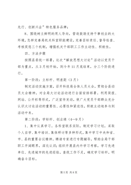 科技局党组解放思想实施意见.docx